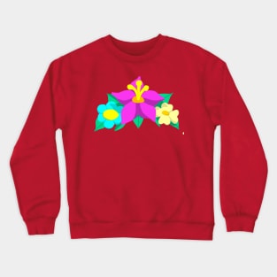 Flower Print Crewneck Sweatshirt